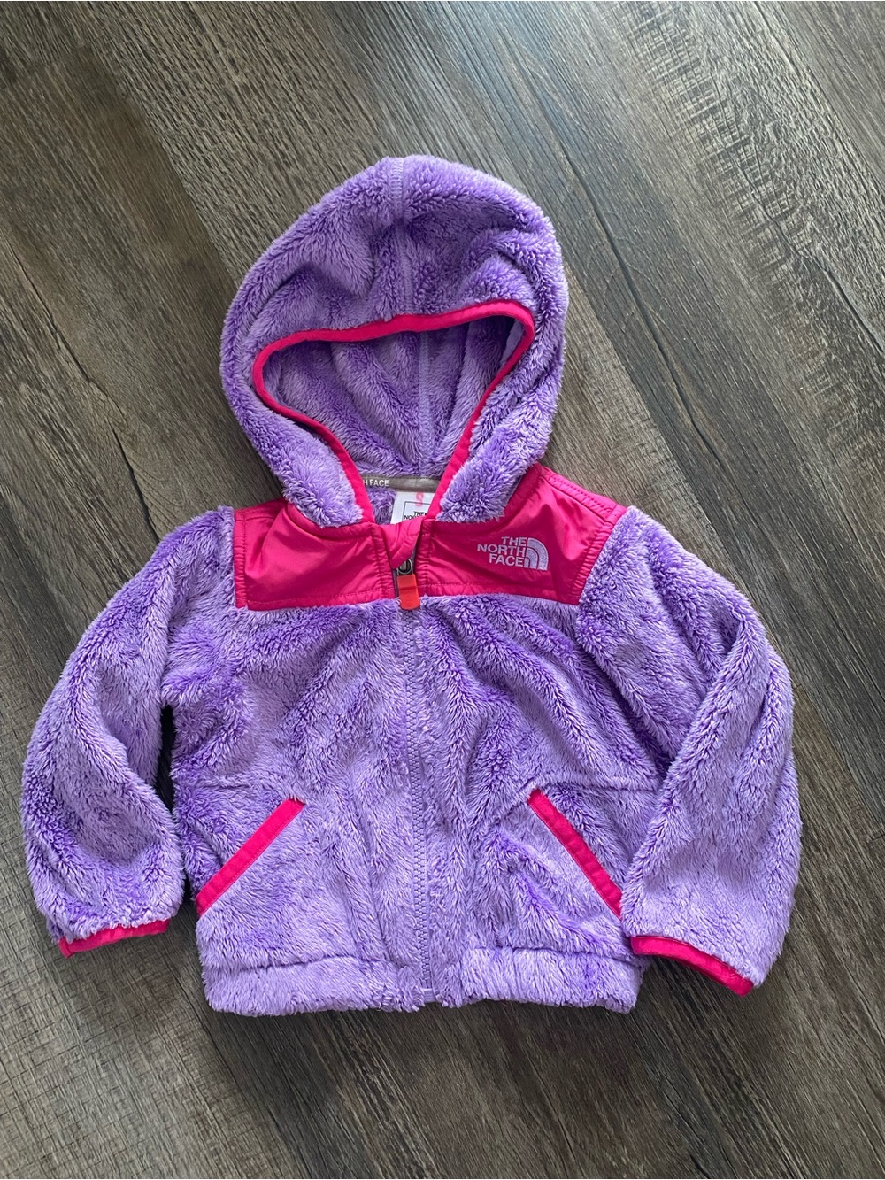 The North Face Lavender Faux-Fur Fleece with Hot Pink Trim 6-12 months